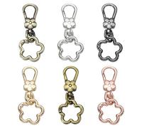 sourcing map 6 Pcs Metal Keychain Clip Swivel Lobster Claw Clasp Quick Release Detachable Double Opening Snap Hooks Crafts Bag Lanyard, Silver/Gunmetal/Bronze/Metal Bronze/Light Gold/Rose Gold