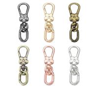 sourcing map 6 Pcs Metal Keychain Clip Swivel Lobster Claw Clasp Quick Release Detachable Double Opening Snap Hooks Craft Bag Lanyard, Silver/Gunmetal/Bronze/Metal Bronze/Light Gold/Rose Gold