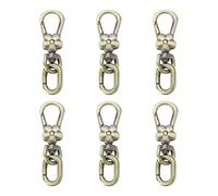 sourcing map 6 Pcs Metal Keychain Clip Swivel Lobster Claw Clasp Quick Release Oval Key Ring Detachable Double Opening Snap Hooks for Jewelry Making Crafts Backpack Bag Lanyard, Bronze