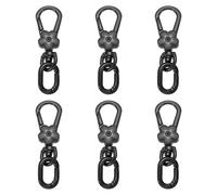 sourcing map 6 Pcs Metal Keychain Clip Swivel Lobster Claw Clasp Quick Release Oval Key Ring Detachable Double Opening Snap Hooks for Jewelry Making Crafts Backpack Bag Lanyard, Black