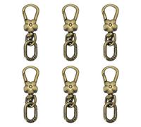 sourcing map 6 Pcs Metal Keychain Clip Swivel Lobster Claw Clasp Quick Release Oval Key Ring Detachable Double Opening Snap Hooks for Jewelry Making Crafts Backpack Bag Lanyard, Metal Bronze