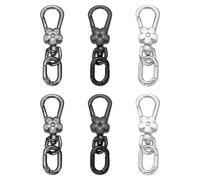 sourcing map 6 Pcs Metal Keychain Clip Swivel Lobster Claw Clasp Quick Release Oval Key Ring Detachable Double Opening Snap Hooks for Crafts Making Backpack Bag Lanyard, Silver/Gunmetal/Black