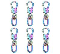 sourcing map 6 Pcs Metal Keychain Clip Swivel Lobster Claw Clasp Quick Release Oval Key Ring Detachable Double Opening Snap Hooks for Jewelry Making Crafts Backpack Bag Lanyard, Colored