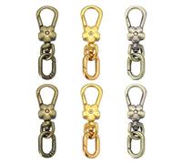 sourcing map 6 Pcs Metal Keychain Clip Swivel Lobster Claw Clasp Quick Release Oval Ring Detachable Double Opening Snap Hooks for Jewelry Making Crafts Backpack Bag Lanyard, Gold/Metal Bronze