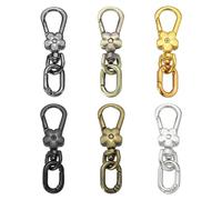 sourcing map 6 Pcs Metal Keychain Clip Swivel Lobster Claw Clasp Quick Release Ring Detachable Double Opening Snap Hooks for Crafts Bag Lanyard, Silver/Gunmetal/Black/Gold/Metal Bronze/Bronze