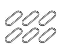sourcing map 6 Pcs Metal Oval Ring, 1 1/2" Flat Oval Ring Buckle Belt Fastener Strap Keeper Loop for DIY Leather Purse Bags Handbag Straps, Metallic Black