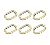 sourcing map 6 Pcs Metal Oval Ring, 1 1/2" Flat Oval Ring Buckle Belt Fastener Strap Keeper Loop for DIY Leather Purse Bags Handbag Straps, Brushed Brass