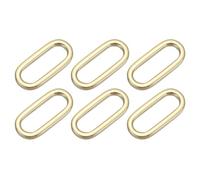 sourcing map 6 Pcs Metal Oval Ring, 1 1/4" Flat Oval Ring Buckle Belt Fastener Strap Keeper Loop for DIY Leather Purse Bags Handbag Straps, Gold Tone