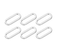 sourcing map 6 Pcs Metal Oval Ring, 1" Flat Oval Ring Buckle Belt Fastener Strap Keeper Loop for DIY Leather Purse Bags Handbag Straps, Silver Tone