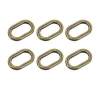 sourcing map 6 Pcs Metal Oval Ring, 3/4" Flat Oval Ring Buckle Belt Fastener Strap Keeper Loop for DIY Leather Purse Bags Handbag Straps, Bronze