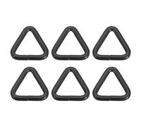 sourcing map 6 Pcs Metal Triangle Ring Buckle, 1 1/4" Belt Fastener Connectors Strap Keeper Loop for DIY Leather Purse Bags Handbag Straps, Black