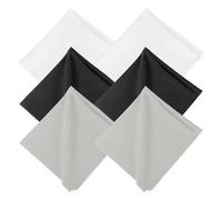 sourcing map 6 Pcs Microfiber Record Cleaning Cloth, 30 x 30cm Anti-Static Microfiber Towels Lint-Free Cleaner for LP Record Vinyl Glasses TV Screen Laptop, White/Black/Gray