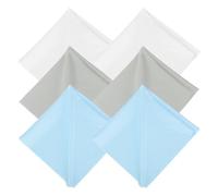 sourcing map 6 Pcs Microfiber Record Cleaning Cloth, 30 x 30cm Anti-Static Microfiber Towels Lint-Free Cleaner for LP Record Vinyl Glasses TV Screen Laptop, White/Light Blue/Gray