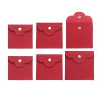 sourcing map 6 Pcs Mini Jewelry Pouch, Small Microfiber Jewelry Bags Soft Package Gift Storage Bag Travel for Women Rings Necklace Bracelet, Red