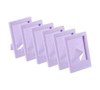 sourcing map 6 Pcs Mini Picture Frames 2.4 x 3.6 Inch Rectangle Small Picture Photo Frame Holder for Tabletop Display Photos Paintings Landscape Posters Artwork, Purple