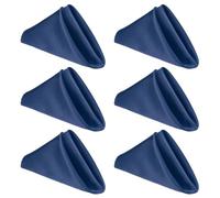 sourcing map 6 Pcs Navy Blue Satin Napkins, 12x12 Inch Dinner Napkins Cloth Washable Polyester Soft Square Table Decoration for Restaurant Parties Wedding Dining Banquet Event