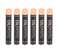 sourcing map 6 PCS Oil Pastels, Soft Oil Chalk Pastels Crayons 11x70mm for Art Painting Drawing Blending, Color Crayons for Art Supplies Beginners, Beige