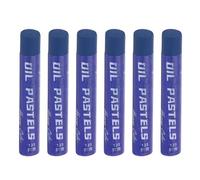 sourcing map 6 PCS Oil Pastels, Soft Oil Chalk Pastels Crayons 11x70mm for Art Painting Drawing Blending, Color Crayons for Art Supplies Beginners, Dark Blue