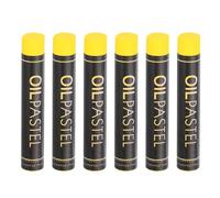 sourcing map 6 PCS Oil Pastels, Soft Oil Chalk Pastels Crayons 11x70mm for Art Painting Drawing Blending, Color Crayons for Art Supplies Beginners, Yellow