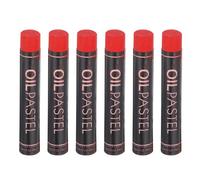 sourcing map 6 PCS Oil Pastels, Soft Oil Chalk Pastels Crayons 11x70mm for Art Painting Drawing Blending, Color Crayons for Art Supplies Beginners, Red