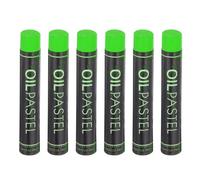 sourcing map 6 PCS Oil Pastels, Soft Oil Chalk Pastels Crayons 11x70mm for Art Painting Drawing Blending, Color Crayons for Art Supplies Beginners, Green