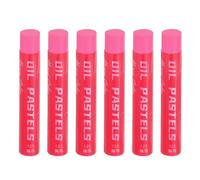 sourcing map 6 PCS Oil Pastels, Soft Oil Chalk Pastels Crayons 11x70mm for Art Painting Drawing Blending, Color Crayons for Art Supplies Beginners, Dark Red