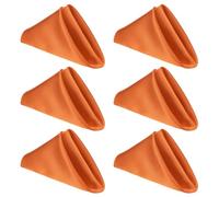 sourcing map 6 Pcs Orange Satin Napkins, 12x12 Inch Dinner Napkins Cloth Washable Polyester Soft Square Table Decoration for Restaurant Parties Wedding Dining Banquet Event