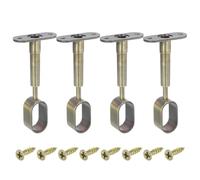 sourcing map 6 Pcs Oval Closet Shelf Bracket Rail, Wardrobe Rod Tube Support Bracket Height Adjustable, Full Though Pipe Holder Socket Bracket with Screws for Cabinet Wardrobe Bronze
