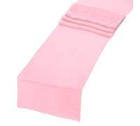 sourcing map 6 Pcs Pink Chiffon Table Runner 12" x 108" Tulle Table Runner Romantic Sheer Table Runner Decorations for Wedding, Birthday Party, (9ft)