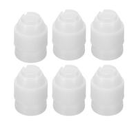 sourcing map 6 Pcs Piping Tip Coupler, Medium Couplers Icing Frosting Piping Bag Reusable Cake Baker Decor Tools Kit for Russian Flower Mouth Nozzles Pastry Cupcake Tips, White