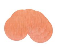 sourcing map 6 Pcs Placemats, 13.7 Inch PVC Placemats Round Braided Place Mats Non-Slip Heat Resistant Place Mats Washable Table Mats for Dining Table Bamboo Texture Surface, Orange