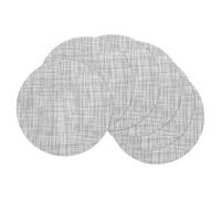 sourcing map 6 Pcs Placemats, 13.7 Inch PVC Placemats Round Braided Place Mats Non-Slip Heat Resistant Place Mats Washable Table Mats for Dining Table, Gray