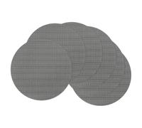 sourcing map 6 Pcs Placemats, 13.7 Inch PVC Placemats Round Braided Place Mats Non-Slip Heat Resistant Place Mats Washable Table Mats for Dining Table Vertical Texture Surface, Dark Gray