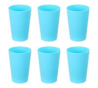 sourcing map 6 Pcs Plastic Tumblers, 8.8oz Reusable Drinking Glasses Unbreakable Water Tumblers for Home Office Outdoors Restaurant Water, Coffee, Milk, Juice, Tea, Sky Blue