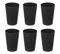 sourcing map 6 Pcs Plastic Tumblers, 8.8oz Reusable Drinking Glasses Unbreakable Water Tumblers for Home Office Outdoors Restaurant Water, Coffee, Milk, Juice, Tea, Black