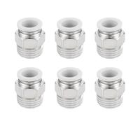 sourcing map 6 Pcs Pneumatic Fitting, PC12-04 12mm Tube OD x 1/2 Inch PT Push to Connect Pneumatic Tube Fittings, Straight Through Fitting for 3D Printer, White