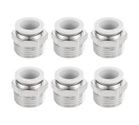 sourcing map 6 Pcs Pneumatic Fitting, PC16-06 16mm Tube OD x 3/4 Inch PT Push to Connect Pneumatic Tube Fittings, Straight Through Fitting for 3D Printer, White