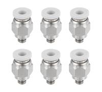 sourcing map 6 Pcs Pneumatic Fitting, PC4-M5 Push to Connect Pneumatic Tube Fittings, Straight Through Fitting for 3D Printer, 4mm Tubes, White