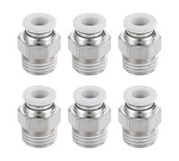 sourcing map 6 Pcs Pneumatic Fitting, PC6-02 6mm Tube OD x 1/4 Inch NPT Push to Connect Pneumatic Tube Fittings, Straight Through Fitting for 3D Printer, White