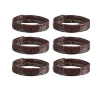 sourcing map 6 Pcs PU Leather Loops Replacement Retaining Ring Keeper for 22mm Width Watch Band, Dark Brown
