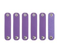 sourcing map 6 Pcs PU Leather Scarf Buckle, Silk Scarf Clip Ring Bandana Slides Clasp with Snap Button for Women Clothing Tie Ribbon Neckerchief Shawl Decoration, Purple