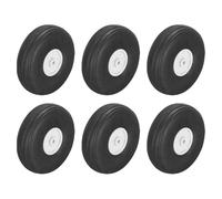 sourcing map 6 Pcs RC Airplane Wheels, 2.5 Inch OD RC Plane Parts Wheels Model Airplane Light PU Sponge Tire Tail Foam Wheel for DIY RC Model Plane Aircraft