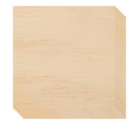 sourcing map 6 Pcs Real Wood Veneer Sheets, 20 x 20cm Laminate Wood Boards Square for Handicrafts, Jewelry Boxes, Door Panels, Laser Cutting, Painting (White Oak)