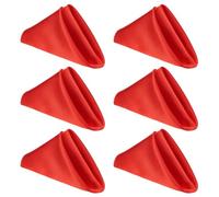 sourcing map 6 Pcs Red Satin Napkins, 17x17 Inch Dinner Napkins Cloth Washable Polyester Soft Square Table Decoration for Restaurant Parties Wedding Dining Banquet Event
