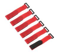 sourcing map 6 Pcs Reusable Battery Tie Down Straps 25mm x 200mm Nylon Multipurpose Battery Hold Down Adjustable Cinch Strap Hook Loop Fastening Tie for Quadcopters FPV RC Drone Boat Car, Red