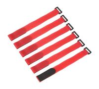 sourcing map 6 Pcs Reusable Battery Tie Down Straps 25mm x 300mm Nylon Multipurpose Battery Hold Down Adjustable Cinch Strap Hook Loop Fastening Tie for Quadcopters FPV RC Drone Boat Car, Red