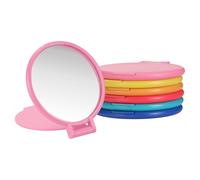 sourcing map 6 Pcs Round Compact Mirror Bulk, Mini Pocket Folding Makeup Mirrors Small Portable Makeup Stuffs for Purse, Women Girls Travel Daily Use Party Gifts, Color Mixing Set 3