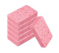 sourcing map 6 Pcs Scrub Sponges, 2.8" x 4.3" x 0.8" Kitchen Sponges Non-Scratch Natural Sponge Reusable Soft Dish Sponge for Washing Dishes Kitchen Bathroom Cleaning DIY Craft, Pink