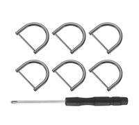 sourcing map 6 Pcs Shackle Screw D Rings U Shape D-Rings Replacement for Purse Keychain Strap Buckle, 1.28x1.5inch, Black
