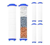 sourcing map 6 Pcs Shower Head Filter with Calcium Balls 3.5 Inch PP Cotton Filter Cartridge Replacement High-Pressure Handheld Fan Shower Jet Sets